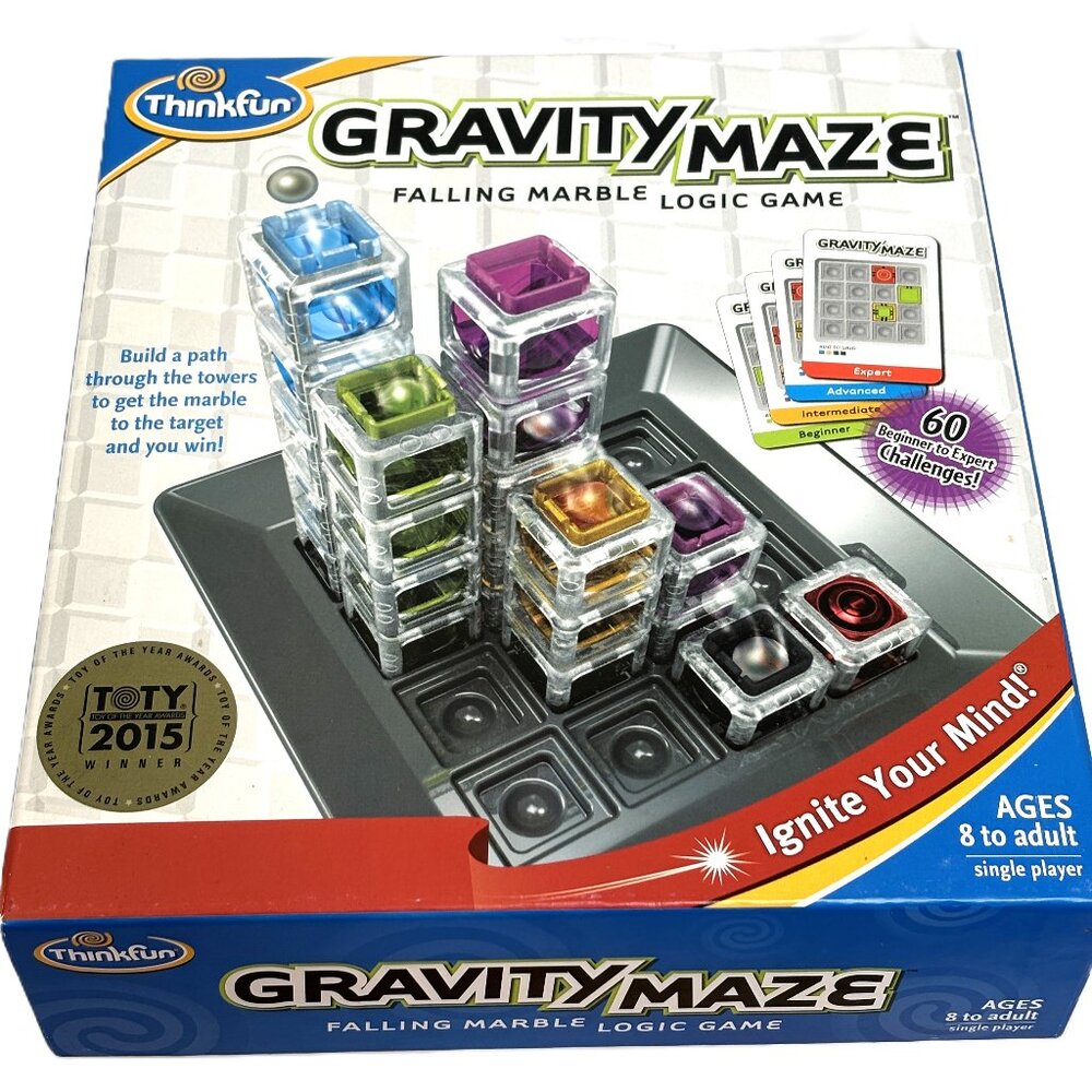 ThinkFun Gravity Maze Builder Falling  Marble Logic Board Game